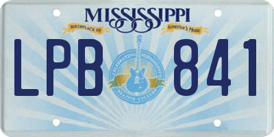 MS license plate LPB841
