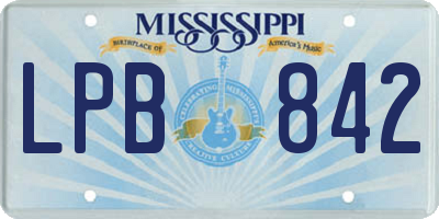 MS license plate LPB842