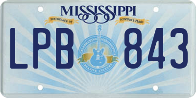 MS license plate LPB843