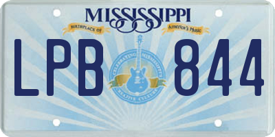 MS license plate LPB844