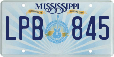 MS license plate LPB845