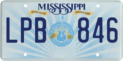 MS license plate LPB846