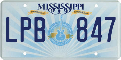 MS license plate LPB847