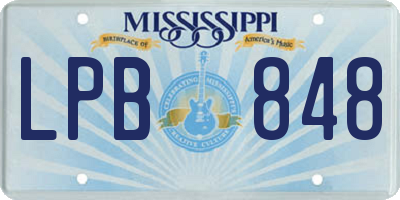 MS license plate LPB848