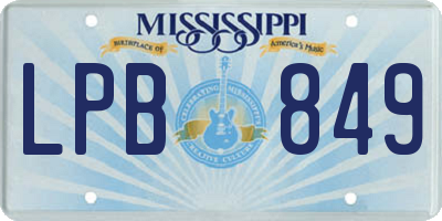 MS license plate LPB849