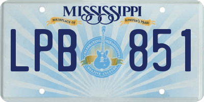 MS license plate LPB851