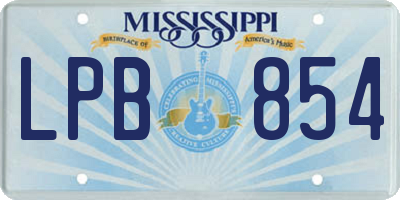 MS license plate LPB854