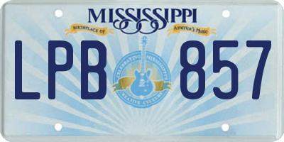MS license plate LPB857