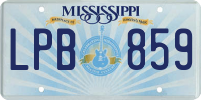 MS license plate LPB859