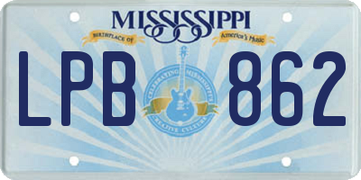 MS license plate LPB862
