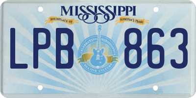 MS license plate LPB863