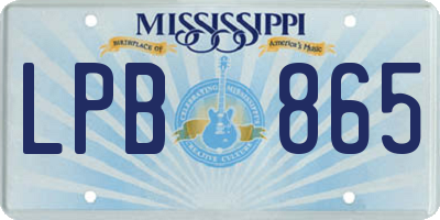 MS license plate LPB865
