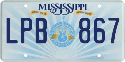 MS license plate LPB867