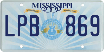 MS license plate LPB869