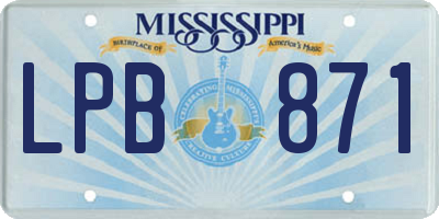 MS license plate LPB871