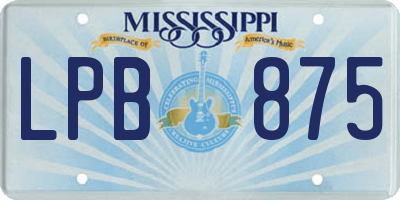 MS license plate LPB875