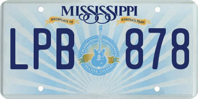 MS license plate LPB878