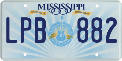 MS license plate LPB882