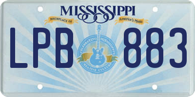 MS license plate LPB883
