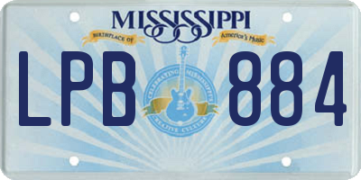 MS license plate LPB884