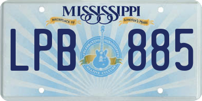 MS license plate LPB885