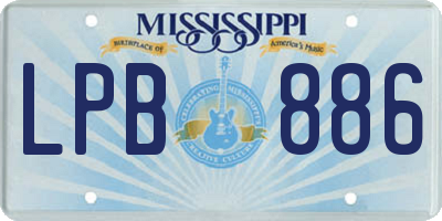 MS license plate LPB886