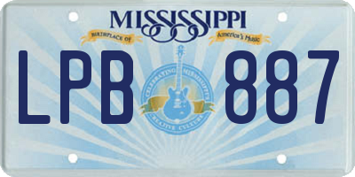 MS license plate LPB887