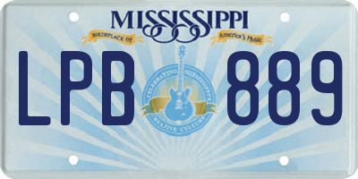 MS license plate LPB889