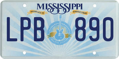 MS license plate LPB890