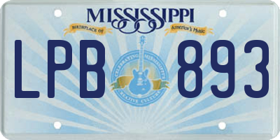 MS license plate LPB893