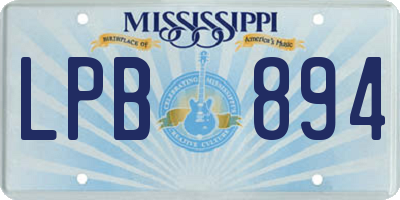 MS license plate LPB894