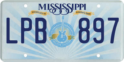 MS license plate LPB897