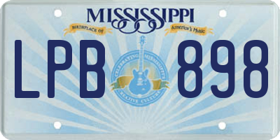 MS license plate LPB898