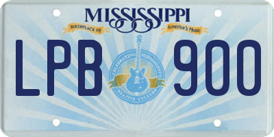 MS license plate LPB900