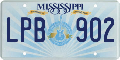 MS license plate LPB902