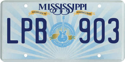 MS license plate LPB903