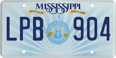MS license plate LPB904