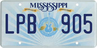 MS license plate LPB905