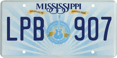 MS license plate LPB907