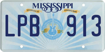 MS license plate LPB913