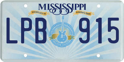 MS license plate LPB915