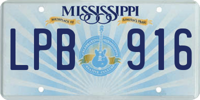 MS license plate LPB916
