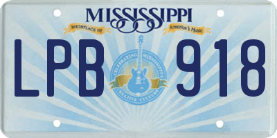 MS license plate LPB918