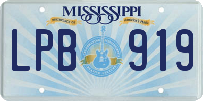 MS license plate LPB919