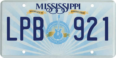 MS license plate LPB921