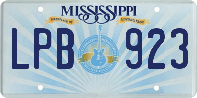 MS license plate LPB923