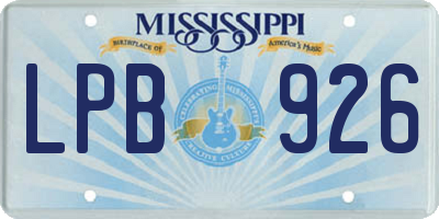 MS license plate LPB926