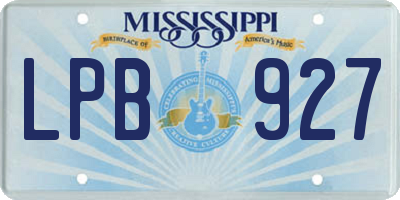 MS license plate LPB927