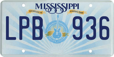 MS license plate LPB936