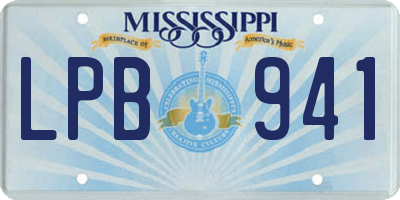 MS license plate LPB941
